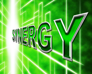 Image showing Synergy Energy Shows Work Together And Collaboration