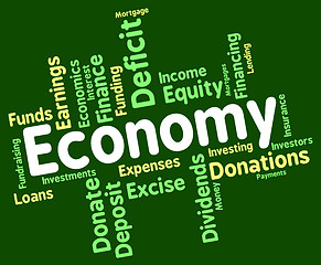 Image showing Economy Word Represents Economizing Text And Economies