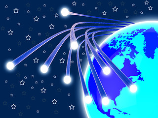 Image showing Optical Fiber Network Means World Wide Web And Communication