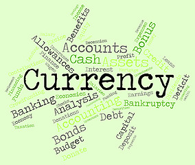 Image showing Currency Word Shows Exchange Rate And Coinage