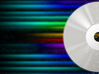 Image showing CD Background Means Rainbow Beams And Music \r