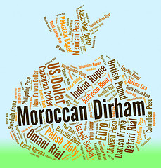 Image showing Moroccan Dirham Represents Morocco Dirhams And Banknote