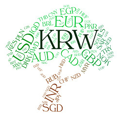 Image showing Krw Currency Indicates South Korea Won And Exchange