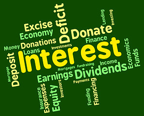 Image showing Interest Word Means Words Yield And Dividend