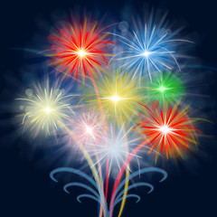 Image showing Fireworks Celebrate Shows Explosion Background And Celebration