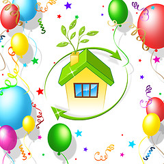 Image showing Balloons Home Represents Housing House And Residence