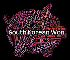 Image showing South Korean Won Means Forex Trading And Currency