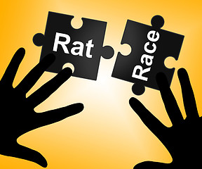 Image showing Rat Race Means Lifestyle Worked And Drudgery