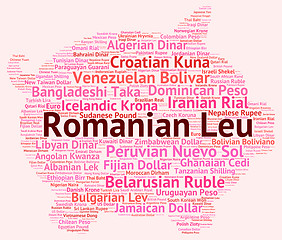 Image showing Romanian Leu Represents Foreign Currency And Banknotes