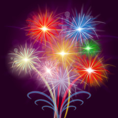 Image showing Celebrate Fireworks Shows Explosion Background And Celebrating