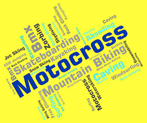 Image showing Motocross Words Indicates Motor Extreme And Motorbikes