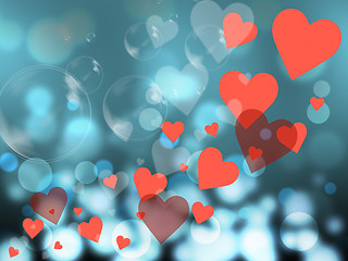 Image showing Hearts Background Represents Valentines Day And Backdrop