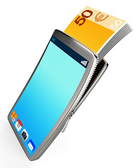 Image showing Phone With Copyspace Represents Cash Online And Banking