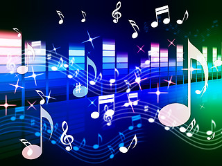 Image showing Multicolored Music Background Shows Song RandB Or Blues\r