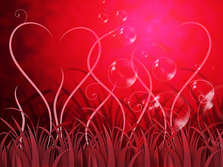 Image showing Grass Heart Background Shows Loving Spring Or Beautiful Landscap