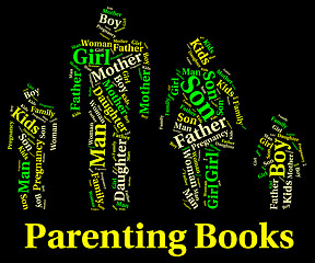 Image showing Parenting Books Indicates Mother And Child And Father