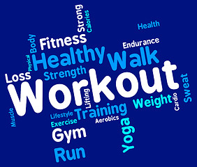 Image showing Workout Words Shows Get Fit And Exercising