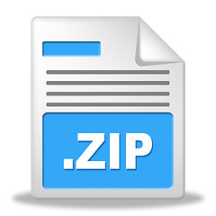 Image showing Zip File Represents Fact Organize And Files