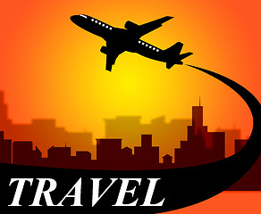 Image showing Travel Plane Indicates Travelled Explore And Voyage