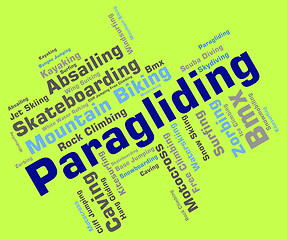 Image showing Paragliding Word Shows Text Glider And Parashute