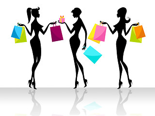 Image showing Shopping Shopper Indicates Retail Sales And Adult