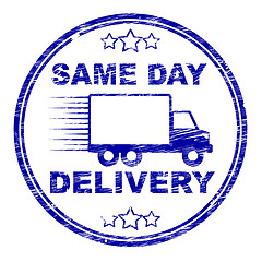 Image showing Same Day Delivery Represents Distributing Shipping And Logistics