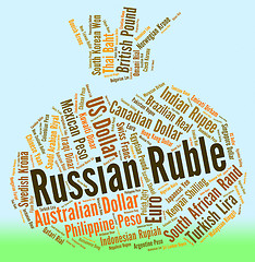 Image showing Russian Ruble Indicates Foreign Currency And Exchange