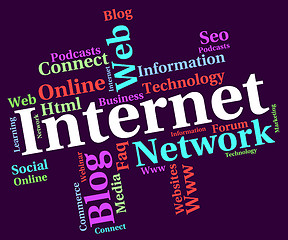 Image showing Internet Word Indicates World Wide Web And Searching