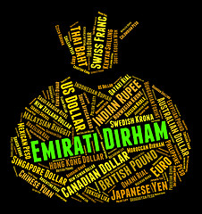 Image showing Emirati Dirham Means United Arab Emirates And Currency