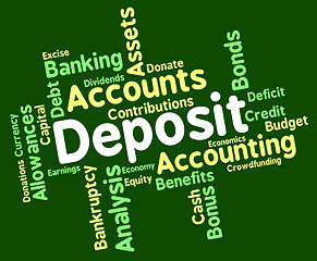 Image showing Deposit Word Means Pre Payment And Deposited