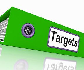Image showing Targets File Represents Aiming Folder And Document
