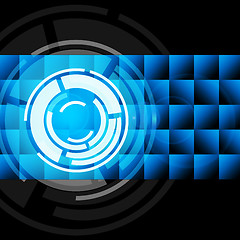 Image showing Blue Circles Background Shows Records And Gramophone\r