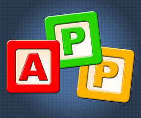 Image showing App Kids Blocks Indicates Application Software And Online