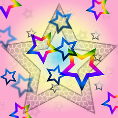 Image showing Pink Stars Background Shows Space Astronomy And Celestial\r