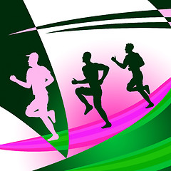 Image showing Jogging Exercise Shows Get Fit And Race