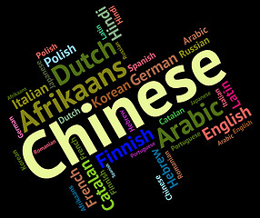 Image showing Chinese Language Indicates Speech Wordcloud And Word