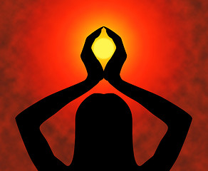 Image showing Yoga Pose Indicates Spiritual Enlightenment And Calm