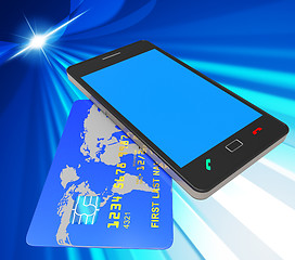 Image showing Credit Card Online Represents Web Site And Bankcard