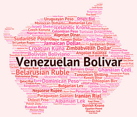 Image showing Venezuelan Bolivar Means Currency Exchange And Broker