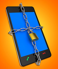 Image showing Smartphone Locked Shows Web Protect And Unauthorized