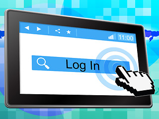 Image showing Log In Means World Wide Web And Internet