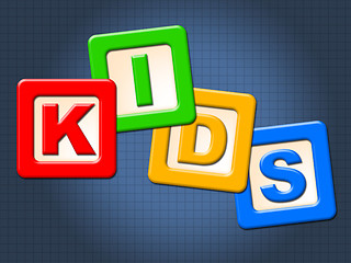 Image showing Kids Blocks Indicates Mailing Youngsters And Mailed