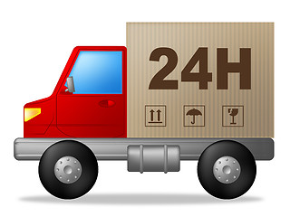 Image showing Same Day Delivery Indicates Distribution Freight And Lorry