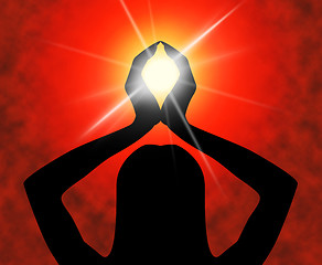 Image showing Yoga Pose Means Meditating Spirituality And Meditation