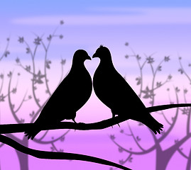 Image showing Love Birds Represents Compassion Passion And Heart