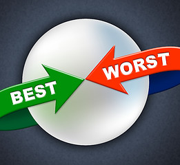 Image showing Best Worst Arrows Indicates Number One And Inferior