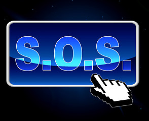 Image showing Sos Button Indicates World Wide Web And S.O.S.