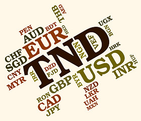 Image showing Tnd Currency Indicates Tunisian Dinar And Coin