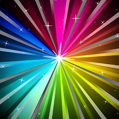 Image showing Colorful Rays Background Shows Brightness Rainbow And Radiating\r