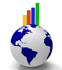 Image showing Increase Graph Worldwide Shows Infochart Globalization And Grow